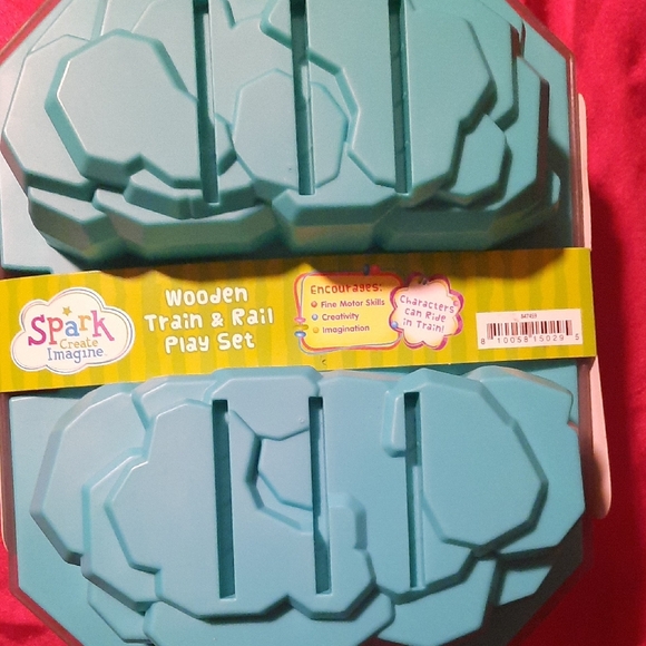 Spark Create Imagine Wooden Train Set - Blue, Orange, Red - Picture 2 of 6